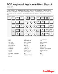 POS Keyboard Key Name Word Search