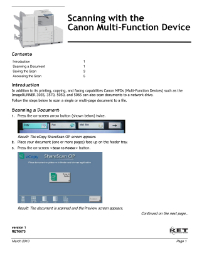 Canon Scanning Quick Reference